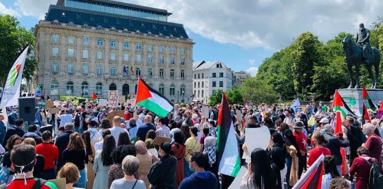 BRÜKSEL'DE KORSAN İSRAİL'İN BATI ŞERİA'YI İLHAK PLANI PROTESTO EDİLDİ 