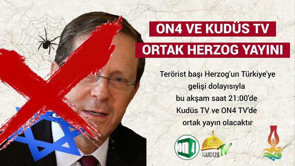 BU AKŞAM ON 4 TV VE KUDÜS TV'DEN ORTAK HERZOG YAYINI (SAAT 21:00)