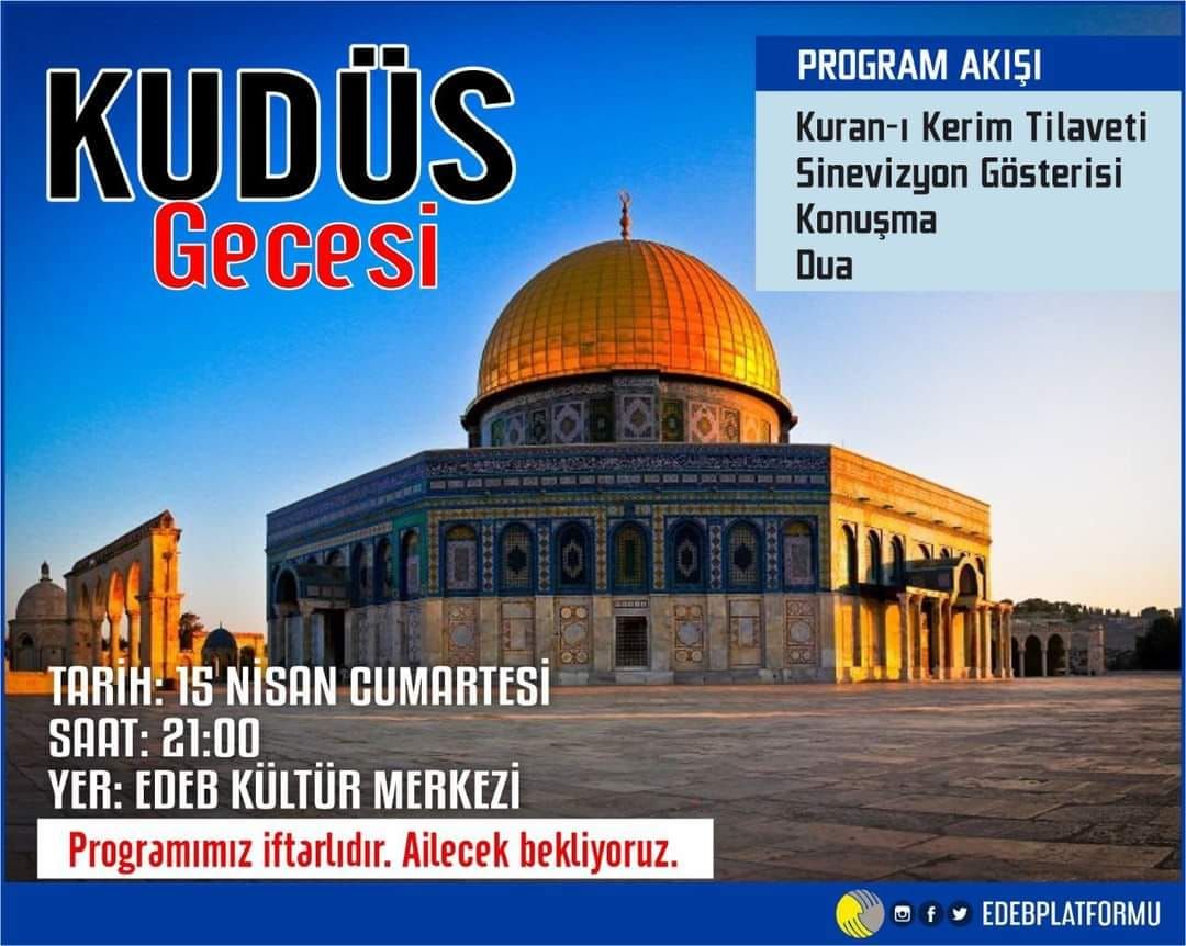 BURSA'DA DÜNYA KUDÜS GÜNÜ MÜNASEBETİYLE PROGRAM DÜZENLENECEK (DAVET)