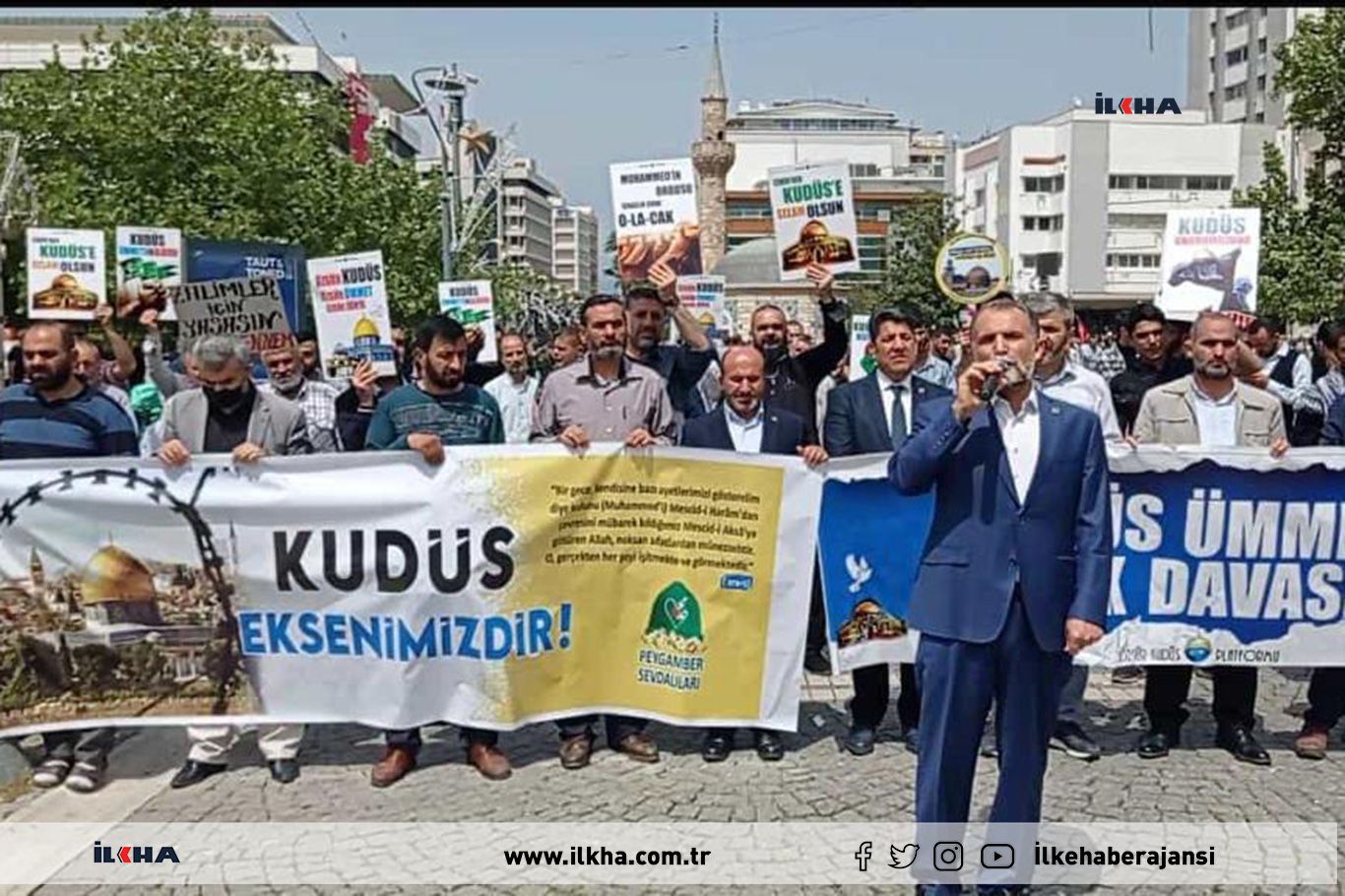 DÜNYA KUDÜS GÜNÜ MÜNASEBETİYLE İZMİR'DE PEYGAMBER SEVDALILARI TOPLANDI (VİDEO)