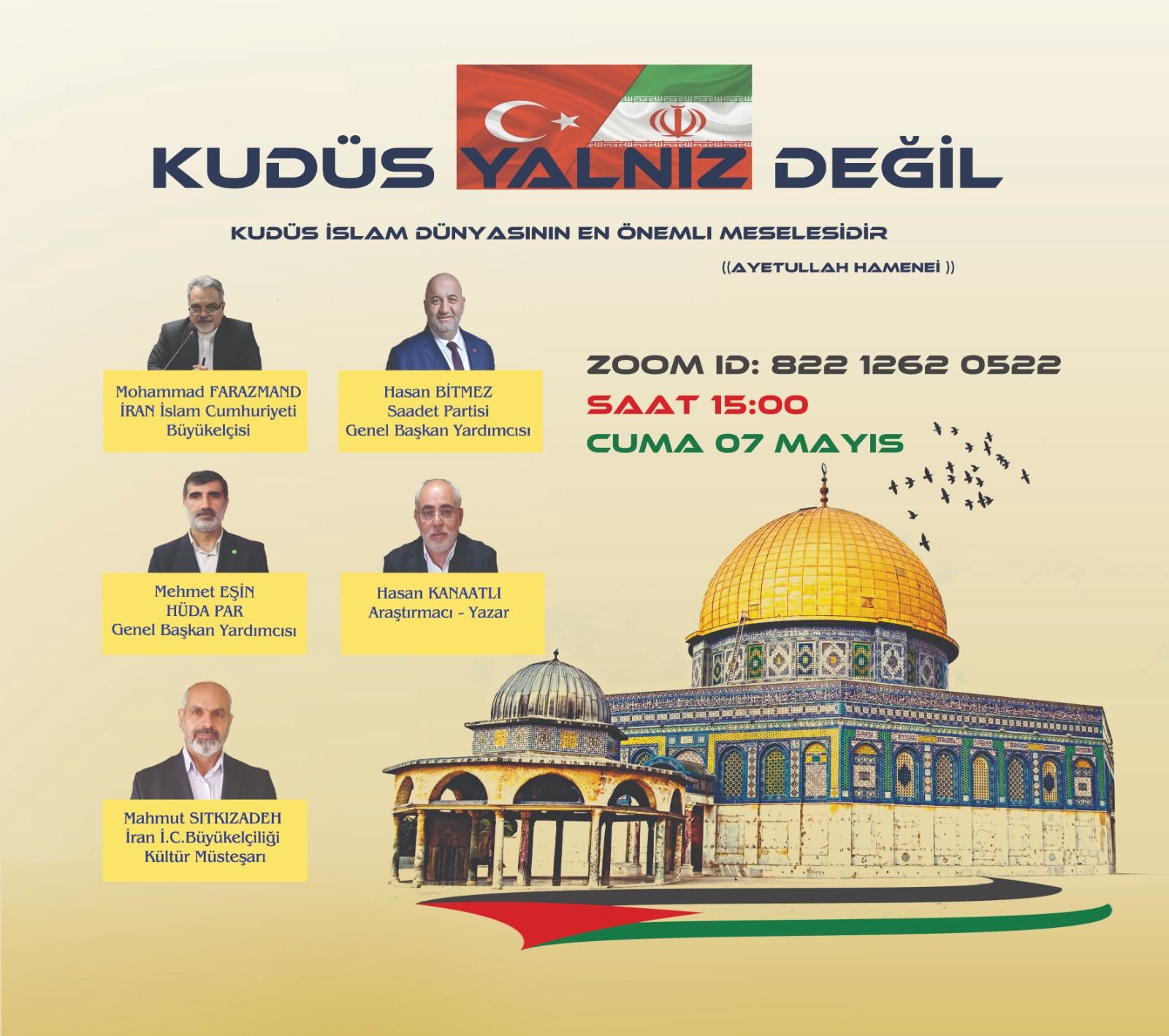 İRAN İSLAM CUMHURİYETİ ANKARA KÜLTÜR MÜSTEŞARLIĞINDAN DÜNYA KUDÜS GÜNÜ PROGRAMI (DAVET)