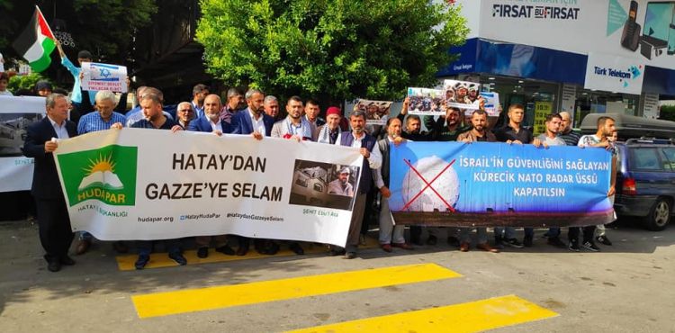 İSKENDERUN'DA HÜDA PAR'IN ÖNCÜLÜĞÜNDE DÜZENLENEN BASIN AÇIKLAMASINDA SİYONİST İSRAİL PROTESTO EDİLDİ (VİDEO-FOTO)