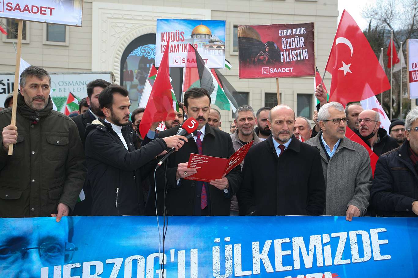 SAADET PARTİSİ BURSA TEŞKİLATINDAN HERZOG PROTESTOSU