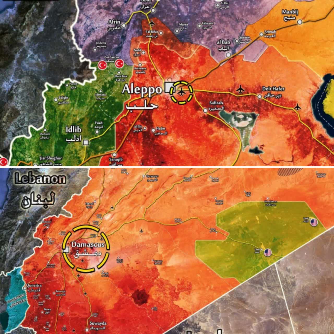 SİYONİST REJİM ORDUSU ŞAM VE HALEP HAVAALANLARINI BOMBALADI